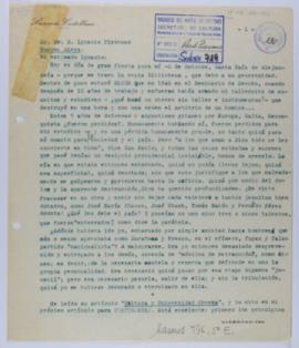 [Carta de Leonardo Castellani a Ignacio Pirovano. Buenos Aires, 6 de octubre de 1953]