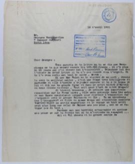 [Carta de Ignacio Pirovano a Georges Vantongerloo. 18 de abril de 1951]