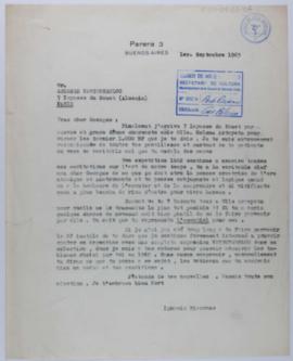 [Carta de Ignacio Pirovano a Georges Vantongerloo. Buenos Aires, 1 de septiembre de 1965]