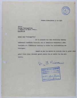 [Carta de Ignacio Pirovano a Georges Vantongerloo. Buenos Aires, 12 de marzo de 1954]