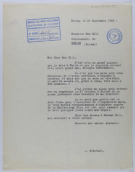 [Carta de Ignacio Pirovano a Max Bill. París, 24 de septiembre de 1962]
