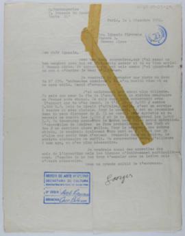 [Carta de Georges Vantongerloo a Ignacio Pirovano. París, 4 de diciembre de 1962]