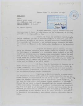 [Copia de carta de Ignacio Pirovano a Niomar Moniz Sodré. Buenos Aires, 13 de agosto de 1957]