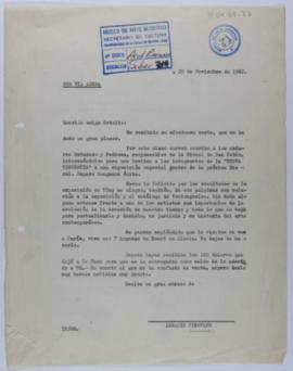 [Borrador de carta de Ignacio Pirovano a Getulio Alviani. 29 de noviembre de 1962]