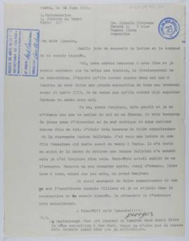 [Carta de Georges Vantongerloo a Ignacio Pirovano. París, 26 de junio de 1962]