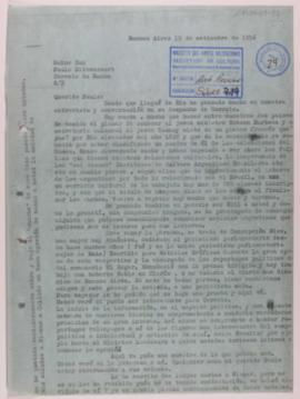[Copia de carta de Ignacio Pirovano a Paulo Bittencourt. Buenos Aires, 19 de septiembre de 1956]