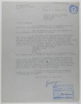 [Carta de Georges Vantongerloo a Ignacio Pirovano. París, 28 de enero de 1957]