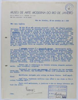 [Carta de Niomar Moniz Sodré a Ignacio Pirovano. Río de Janeiro, 18 de octubre de 1956]