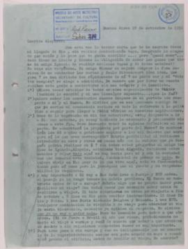 [Copia de carta de Ignacio Pirovano a Aloysio. Buenos Aires, 28 de septiembre de 1956]