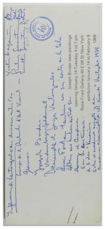 [Texto manuscrito de Ignacio Pirovano sobre el folleto New paintings de Joseph Binder]