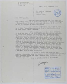 [Carta de Georges Vantongerloo a Ignacio Pirovano. París, 4 de diciembre de 1962]