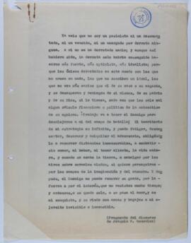 Fragmento del discurso de Joaquín V. González