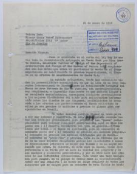 [Copia de carta de Ignacio Pirovano a Niomar Moniz Sodré. 21 de enero de 1957]