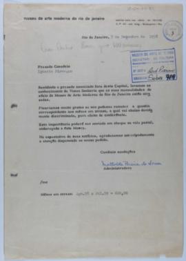 [Carta de Mathilde Pereira de Sousa a Ignacio Pirovano. Río de Janeiro, 3 de diciembre de 1958]