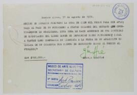 [Recibo emitido por Héctor Giuffré por monto pagado por Ignacio Pirovano para ser aplicado al pago de un fotocromo a cuatro colores del retrato realizado previamente por el artista]