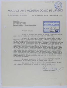 [Carta de Carmen Portinho a Ignacio Pirovano. Río de Janeiro, 25 de febrero de 1957]
