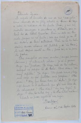 [Carta de Leonardo Castellani a Ignacio Pirovano. Cume-Có, 1 de septiembre de 1955]