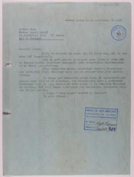 [Copia de carta de Ignacio Pirovano a Niomar Moniz Sodré. Buenos Aires, 14 de noviembre de 1956]