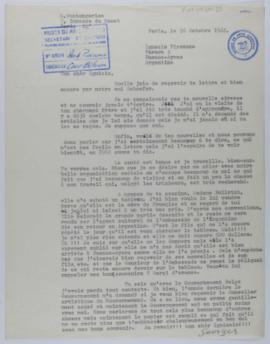[Carta de Georges Vantongerloo a Ignacio Pirovano. París, 16 de octubre de 1961]