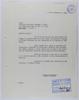 [Copia de carta de Ignacio Pirovano a Francisco Matarazzo Sobrinho y Señora. 16 de septiembre de 1959]