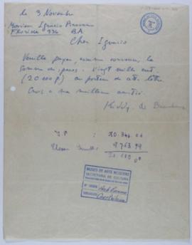[Carta de Kiddy a Ignacio Pirovano. 3 de noviembre]