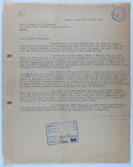 [Copia de carta del taller Dándolo y Primi a Madame Niomar Moniz Sodré. Buenos Aires, 29 de junio de 1957]